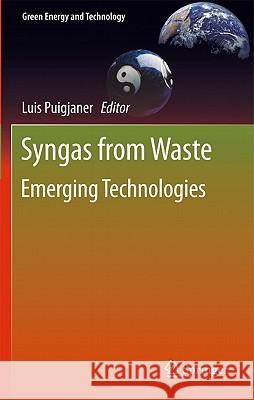 Syngas from Waste: Emerging Technologies Puigjaner, Luis 9780857295392