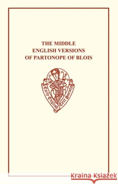 Middle Eng Versions Partonope  9780859917094 Not Avail