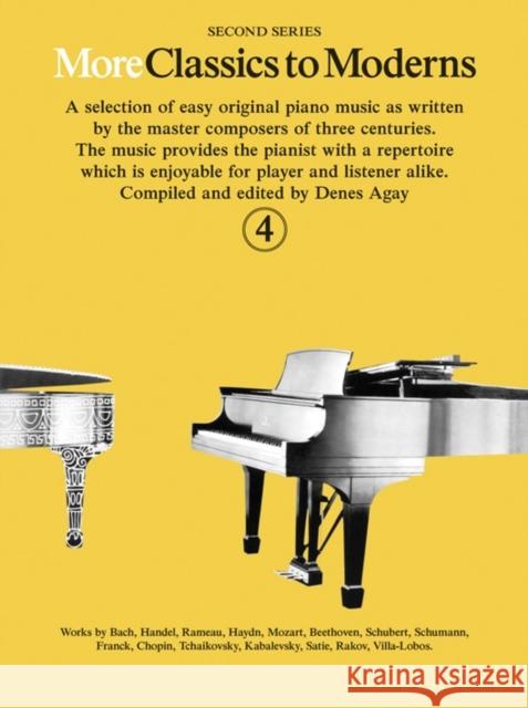 More Classics To Moderns 4  9780860016809 Hal Leonard Europe Limited