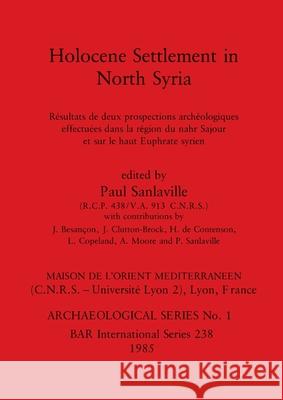 Holocene Settlement in North Syria: Résultats de deux prospections archéologiques effectuées dans la région du nahr Sajour et sur le haut Euphrate syr Sanlaville, Paul 9780860543077