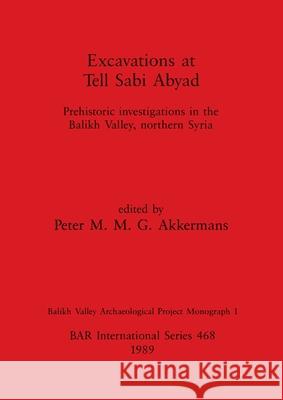 Excavations at Tell Sabi Abyad: Prehistoric investigations in the Balikh Valley, northern Syria Peter M M G Akkermans   9780860546009