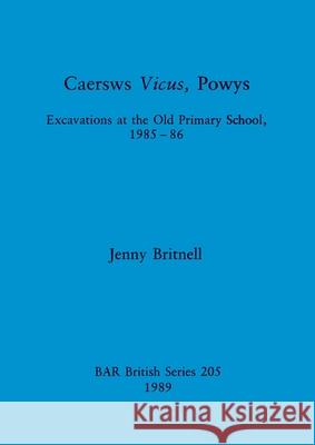 Caersws Vicus, Powys: Excavations at the Old Primary School 1985-86 Britnell, Jenny 9780860546290