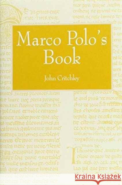 Marco Polo's Book  9780860783619 Variorum