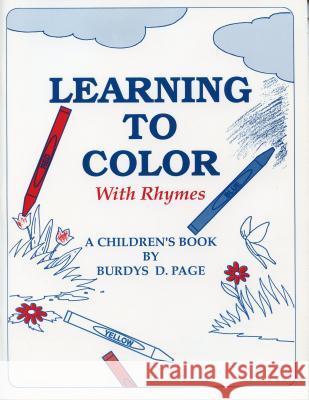 Learning to Color with Rhymes Burdys D Page 9780865341463 Sunstone Press