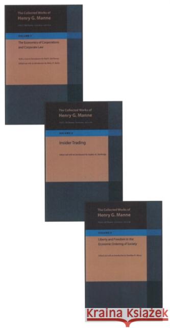 Collected Works of Henry G Manne: 3-Volume Set Fred S McChesney 9780865977631 Liberty Fund Inc