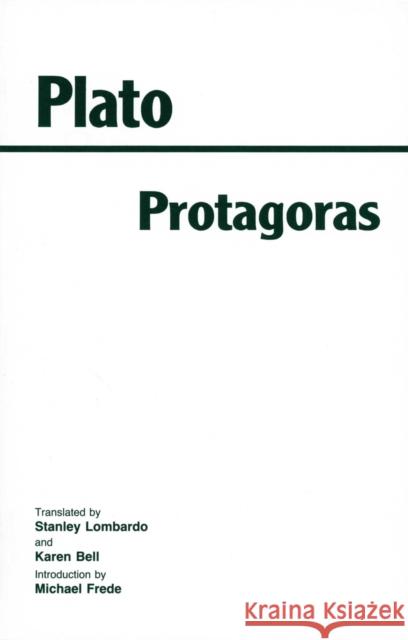 Protagoras Plato 9780872200944