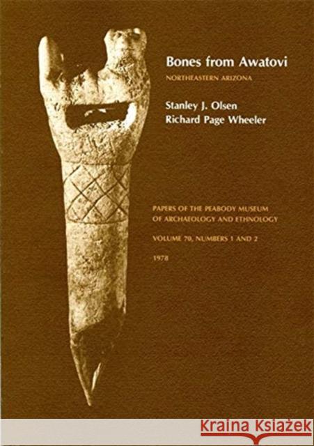 Bones from Awatovi, Northeastern Arizona Stanley J. Olsen Richard Page Wheeler Stanley John Olsen 9780873651950