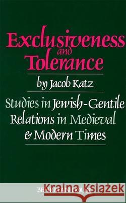 Exclusiveness and Tolerance House, Behrman 9780874413656 Behrman House Publishing