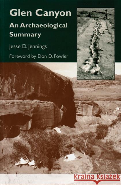 Glen Canyon: An Archaeological Summary Jennings, Jesse D. 9780874805840 University of Utah Press