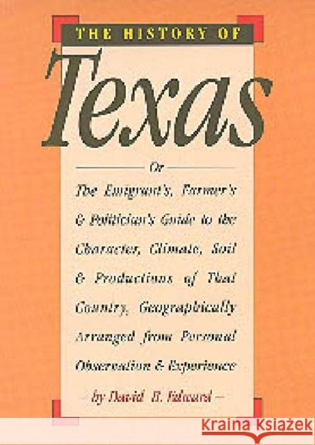 The History of Texas David B. Edward Margaret Swett Henson 9780876110980