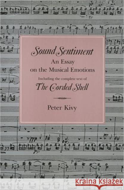 Sound Sentiment Kivy, Peter 9780877226772
