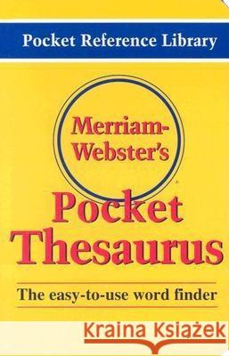 Merriam-Webster's Pocket Thesaurus Merriam-Webster 9780877795247