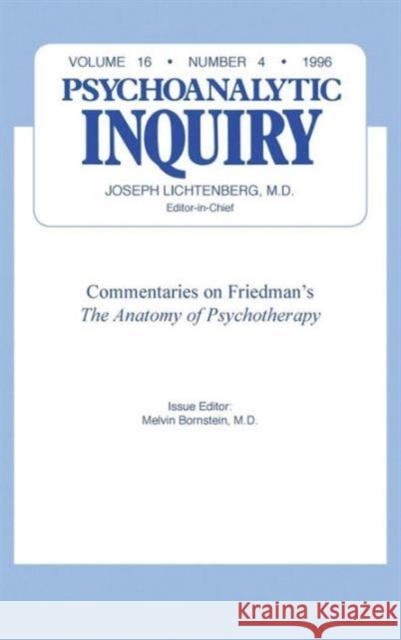 Commentaries: Psychoanalytic Inquiry, 16.4 Bornstein, Melvin 9780881639377 Taylor & Francis