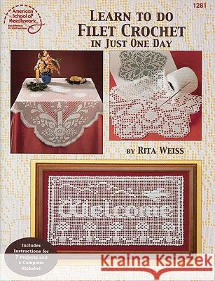 Learn to Do Filet Crochet in Just One Day Rita Weiss Drg Publishing 9780881959147 Drg