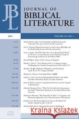 Journal of Biblical Literature 135.1 (2016) Adele Reinhartz   9780884142683 SBL Press