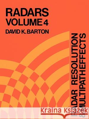 Radar Resolution and Multipath Effects David K. Barton 9780890060339 Artech House Publishers