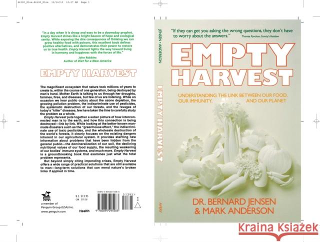 Empty Harvest Mark Anderson Bernard Jensen 9780895295583
