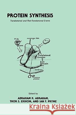 Protein Synthesis: Translational and Post-Translational Events Abraham, Abraham K. 9780896030602 Springer