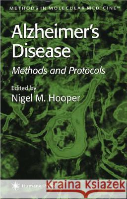 Alzheimer's Disease Hooper, Nigel M. 9780896037373 Humana Press