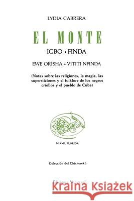 El Monte Lydia Cabrera 9780897290098 Ediciones Universal