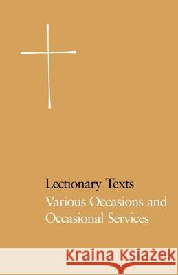Lectionary Texts Pew Edition: Various Occasions and Occasional Services Episcopal Church 9780898690675 Church Publishing