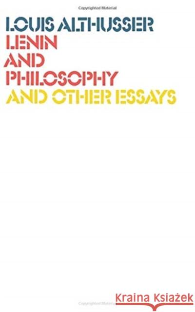 LENIN AND PHILOSOPHY ALTHUSSER 9780902308893