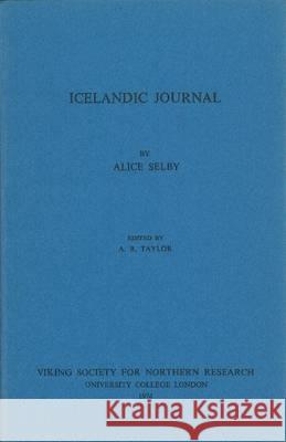 Icelandic Journal Alice Selby 9780903521048 Viking Society for Northern Research