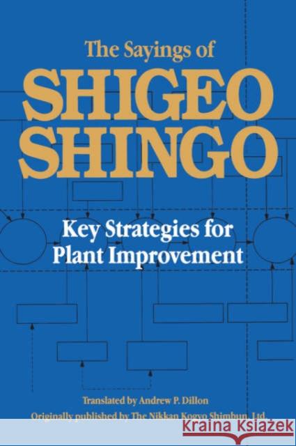 The Sayings of Shigeo Shingo : Key Strategies for Plant Improvement Shigeo Shingo Andrew P. Dillon 9780915299157 Productivity Press