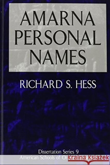 Amarna Personal Names  9780931464713 Eisenbrauns