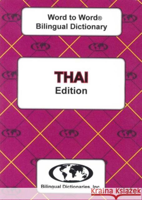 English-Thai & Thai-English Word-to-Word Bilingual Dictionary C. Sesma 9780933146358 Bilingual Dictionaries, Incorporated