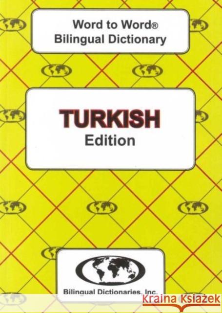 English-Turkish & Turkish-English Word-to-Word Dictionary C Sesma 9780933146952 Bilingual Dictionaries, Incorporated