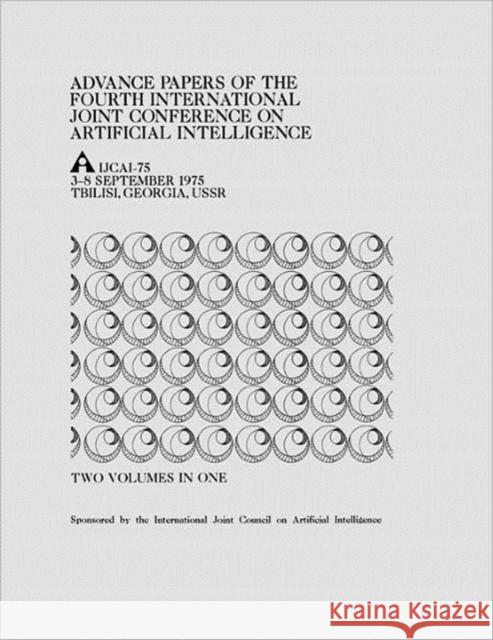 Ijcai Proceedings 1975 Ijcai 9780934613200 Morgan Kaufmann