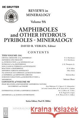 Amphiboles and Other Hydrous Pyriboles: Mineralogy David R. Veblen, Paul H. Ribbe 9780939950102 Mineralogical Society of America