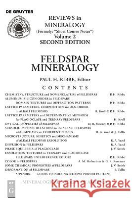 Feldspar Mineralogy Paul H. Ribbe 9780939950140 de Gruyter