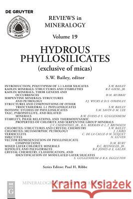 Hydrous Phyllosilicates: (Exclusive of Micas) S. W. Bailey 9780939950232 Mineralogical Society of America