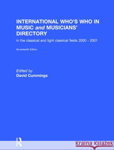 International Who's Who in Music Melrose Press 9780948875533