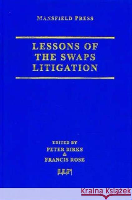 Lessons of the Swaps Litigation   9780952649922 0