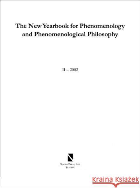 The New Yearbook for Phenomenology and Phenomenological: Volume 3 Hopkins, Burt 9780970167934