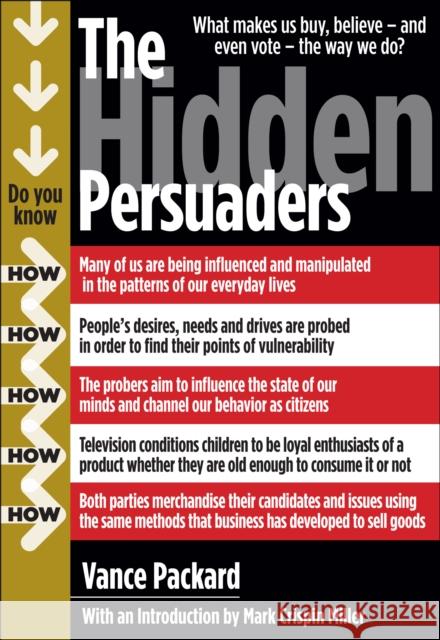 The Hidden Persuaders Vance Packard Mark Crispin Miller 9780978843106 Ig Publishing