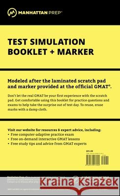 Manhattan GMAT Test Simulation Booklet w/ Marker Manhattan GMAT 9780979017582 