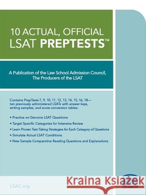 10 Actual, Official LSAT Preptests: (Preptests 7,9,10,11,12,13,14,15,16,18) Law School Admission Council 9780979305047 Law School Admission Council