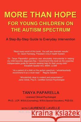 More Than Hope, for Young Children on the Autism Spectrum Paparella, Tanya 9780985195106 Quick Link Learning