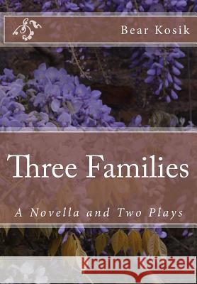 Three Families: A Novella and Two Plays Bear Kosik 9780997444896 Bearly Designed