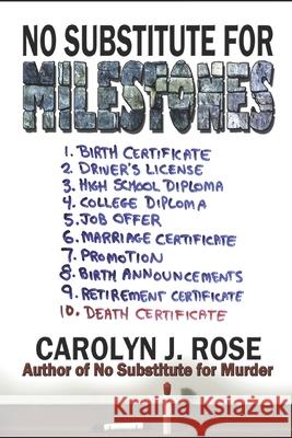 No Substitute for Milestones Carolyn J. Rose 9780999531075 Carolyn J. Rose