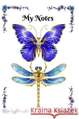 Blue and Gold Butterfly and Dragonfly Notebook Treehouse Books Melanie Voland 9781006002458 Blurb