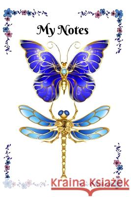 Blue and Gold Butterfly and Dragonfly Notebook Treehouse Books Melanie Voland 9781006002458