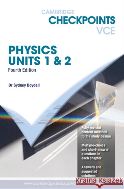 Cambridge Checkpoints VCE Physics 1&2 Sydney Boydell 9781009309547
