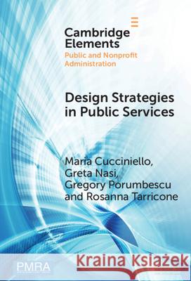 Design Strategies in Public Services Rosanna (Bocconi University) Tarricone 9781009451741