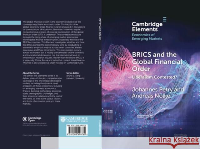 BRICS and the Global Financial Order: Liberalism Contested? Andreas (Goethe-Universitat Frankfurt) Nolke 9781009498760 Cambridge University Press