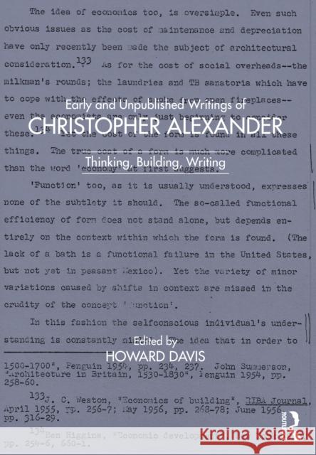 Early and Unpublished Writings of Christopher Alexander: Thinking, Building, Writing Howard Davis 9781032034805 Routledge